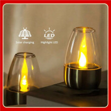 4PCS Rechargeable LED Solar Candles Light Flameless for Wedding Party Garden Decoration Outdoor Waterproof Lamp