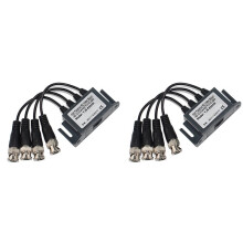 2X 4-Kanaals Videobalun BNC UTP CAT5-Zender voor CCTV/Bewakingscamera'S Trend 4-Weg Coaxiale HD-Zender