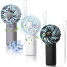 (black, white and gray) 3 Pcs Mini Portable Fan Handheld Battery Operated Portable Small Personal Fans for Summer Travel Indoor Outdoor Cooling Gift