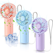 (Pink, Blue, Purple) 3 Pcs Mini Portable Fan Handheld Battery Operated Portable Small Personal Fans for Summer Travel Indoor Outdoor Cooling Gift