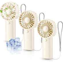 (White) 3 Pcs Mini Portable Fan Handheld Battery Operated Portable Small Personal Fans for Summer Travel Indoor Outdoor Cooling Gift