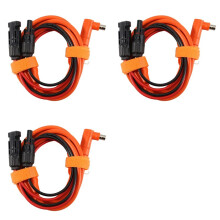 3X Solar Panel to 8mm Adapter Cable 2m, Solar Connector to DC7909/8020 Male Plug Extension Cord, Tinned Copper Wire