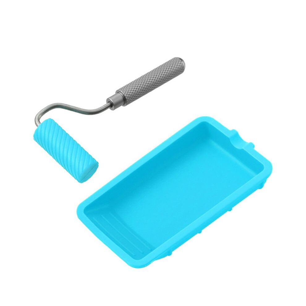 Silicone Glue Roller With Tray 48Mmx20mm Roller Handle For Arts Crafts Woodworking Glue Projects 6032726624622