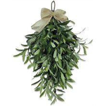 Artificial Olive Garland with Greenery Leaves - Faux Olive Wreath for Front Door, Farmhouse Wall Decor