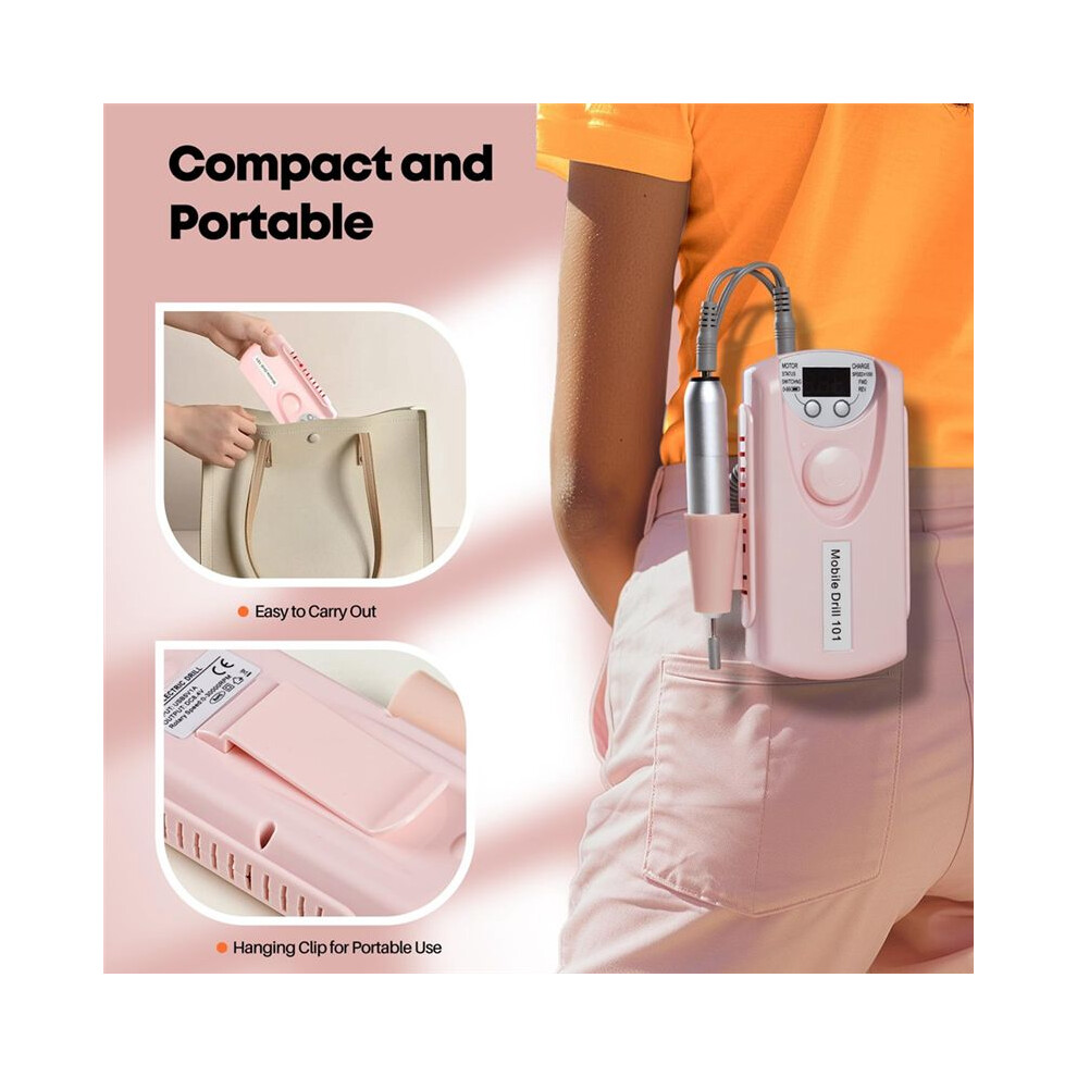 Tlily Rechargeable Nail Polish Grinder Powered Nail Polish Grinder Rechargeable Portable Nail File Manicure Tool