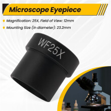 Okular Mikroskopu WF25X, Szerokie Pole Widzenia 12mm do Mikroskopu Biologicznego z Portem Montażowym 23,2mm