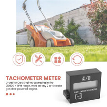 New Gasoline Digital Engine Tachometer Inductive Pulse Tachometer Waterproof with Battery for Chain Saw Mower 2/4 Stroke