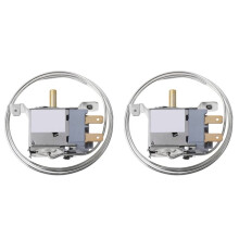 2X WPF22-L 2Pin Refrigerator Thermostat Household Metal Temperature Controller