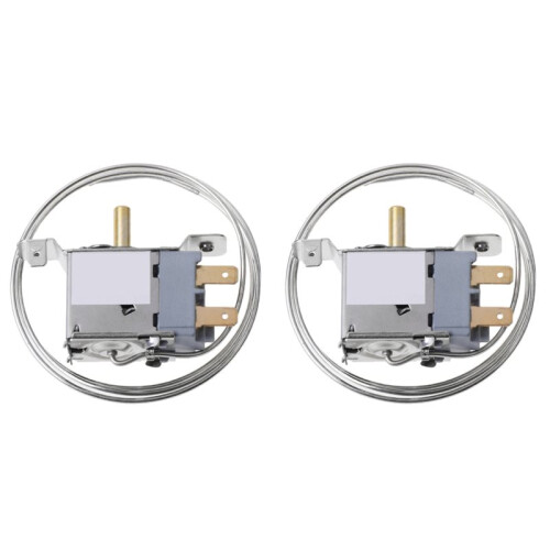 2X WPF22-L 2Pin Refrigerator Thermostat Household Metal Temperature Controller