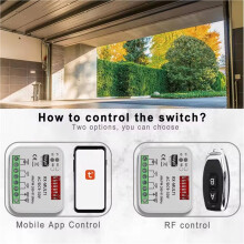 2X Tuya WiFi Garageportsmottagare 2-Kanalig Universalgrindmottagare Multifrekvens för 280-915MHz Fjärrkontroll 9-30V