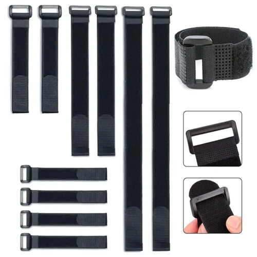 Hook Loop Fastener Strap Reusable Nylon Cable Ties for Cable Fixation Diy Multipurpose Accessories Black 2cm 5pcs | 2cmx25cm 1