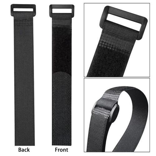 Hook Loop Fastener Strap Reusable Nylon Cable Ties for Cable Fixation Diy Multipurpose Accessories Black 2cm 5pcs | 2cmx25cm 2