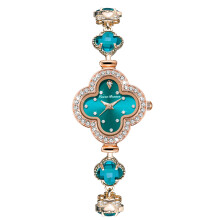 (Blue noodles) Premium Women Fashion Wrist Watch, Slim Bracelet Watch Inlaid Rhinestones Gemstones for Ladies