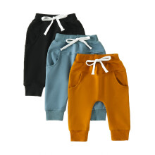 (2-3 Years, Blue Brown Black) Baby Boys Pants Infant Harem Pants Toddler Active Joggers Pants Casual Athletic Trousers Solid Color Pocket Bottoms