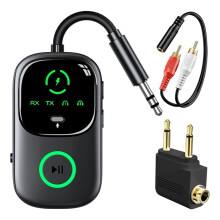 Émetteur-Récepteur  2 en 1 avec Prise AUX 3,5 mm et Adaptateur Audio Sans Fil RCA pour Casque, TV, Avion, Voiture et Haut-Parleur
