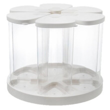Distributeur de Riz Rotatif - Distributeur de Céréales de Comptoir pour Garde-Manger - Boîte à Grains en PET avec 6 Compartiments
