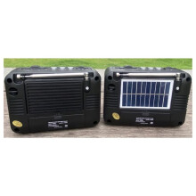 2X FM AM SW Radio Solar Charging Radios Receiver Wireless Speaker with LED Flashlight Support TF Card USB