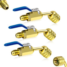 1 Set/3 Pezzi Adattatore per Valvola A Sfera A2L R-32 R-454B, Femmina A Sinistra da 1/4" A Maschio A Destra da 1/4" Raccordi A Flare