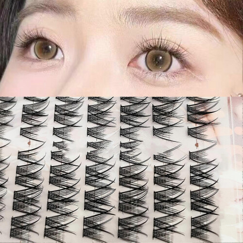 Wimpernbüschel 7-13 mm, gemischte C-Curl-Form, schwarze Kunstfaser 2