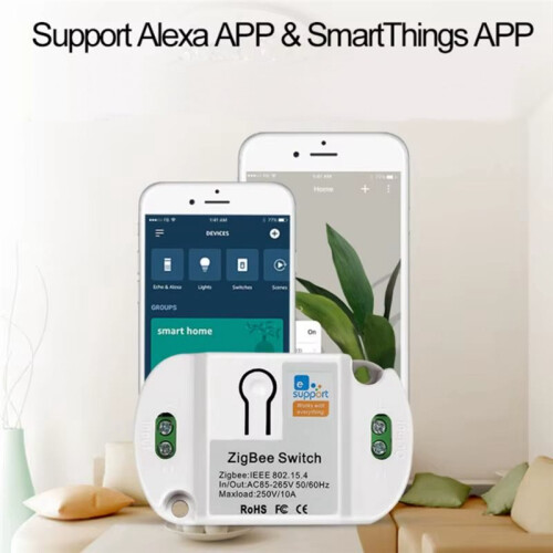 ZigBee 3.0   10A 265V DIN Rail Module, Wireless Remote Control Voice App Automation,  Home Relay Module 2