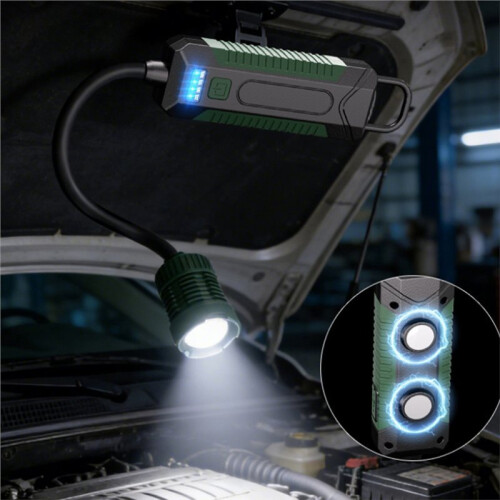 Rechargeable Magnetic Portable LED Work Light with 360 Flexible Gooseneck Design Hook Work Flashlight 1