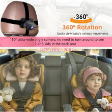 4,3 Inch Autobeeldscherm voor Baby'S met Nachtzichtcamera, Babyautocamera voor de Achterbank, Naar Achteren Gericht, voor Baby'S en Peuters