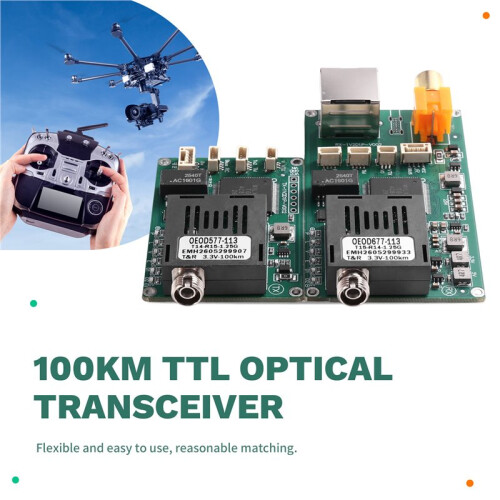 100KM TTL Optical Transceiver Video+Network+TTL Optical Transceiver Module Optical Terminal Equipment  5.5-26V