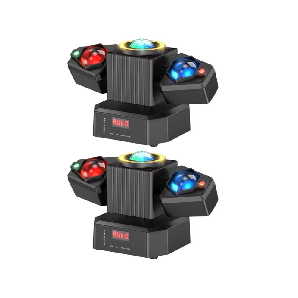 2Pcs Two-Armed Stage Rgbw Moving Dj With Starry Effect For Concert Church Club Party And Wedding Shows Eu Light 4713687134765