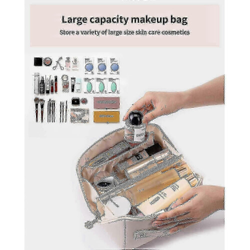 Large Capacity PU Leather Waterproof Cosmetic Bag, Makeup Organizer 2