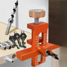 2-in-1 Cabinet Door Installation Jig Rebounder Mounting Positioner 6/8/10mm Drill Guide, Wardrobe Door Panel Punching
