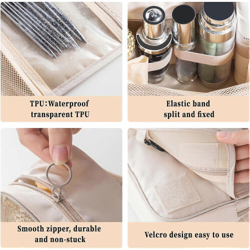 Multifunctional Foldable Cosmetic Bag with Hook, Storage Organizer 2