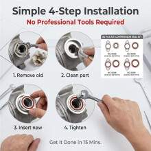 60-Piece A/C Conditioning System Compressor Gasket Seal, Multi-Size Gasket Kit for Automotive Air Conditioning Systems