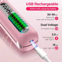 Cordless Hair Straightener and Curler 2 in 1, USB Rechargeable with 4500mAh Battery, 10s Fast Heating,