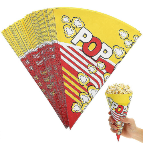 16*16cmDisposable Cone Popcorn Bags for Candy & Snacks 1