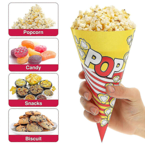 16*16cmDisposable Cone Popcorn Bags for Candy & Snacks 2