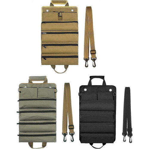 4-Pocket Heavy Duty Canvas Tool Roll Bag for Mechanics - Efficient Storage Organizer 1