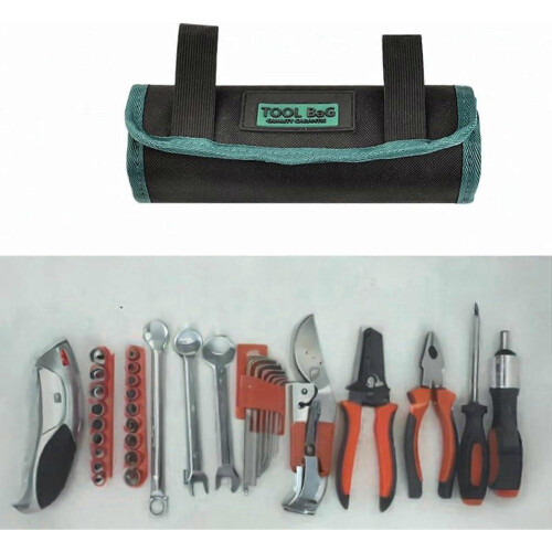 Canvas Tool Roll Bag for Electricians & DIY - Durable Drill Bit Organizer Storage Pouch 2