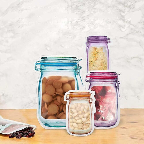 Sac à fermeture éclair réutilisable et multifonctionnel pour bocal Mason, idéal pour conserver les aliments 2