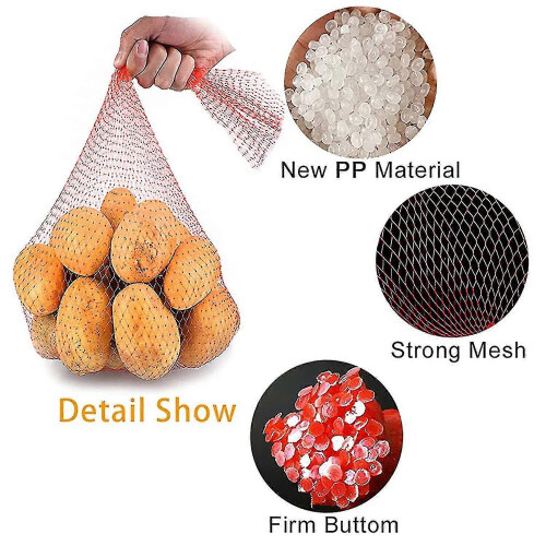 100 Red 30cm Reusable Mesh Nylon Netting Bags with Loop Closures, 100-Pack 1