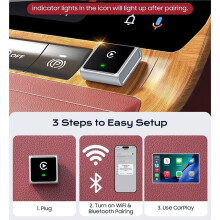 Adaptateur CarPlay Sans Fil, Boîtier en Aluminium pour CarPlay et pour Android Car, Convertit les Connexions Filaires en Sans Fil