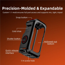 Boîtier de Protection en Métal pour Accessoires pour pour Osmo avec Cache-Objectif pour Griffe Porte-Accessoires et Cadre D'Extension