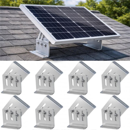 8 Pcs Solar Panel Tilt Mount Brackets, Adjustable Angle Solar Panel Rack Mount for Rv, Roof, Boat 1