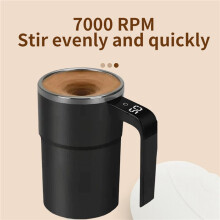 3X Electric Magnetic Self Stirring Mug with Lid Automatic Stirring Cup with Digital Display Self-Mixing Mug