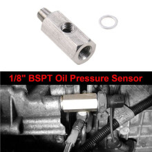 4X Stainless Steel Turbocharger Connector 1/8Inch BSPT Oil Pressure Sensor Tee to NPT Adapter