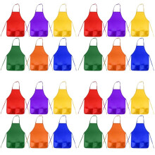 48 Pack 6 Color Kids Aprons Children Painting Aprons Kids Art Smocks with 2 Roomy Pockets (Brushes Not Included)