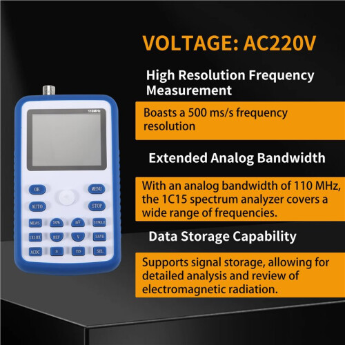 1C15  Handheld Oscilloscope Digital Sampling Rate 500MS/S Analog Bandwidth 110MHz Support Waveform Storage EU PLUG 2
