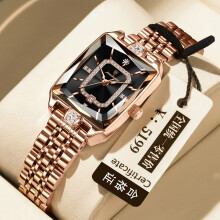 (P785 rose gold black surface steel belt model) Brand Premium Small Square Women Watch, New Waterproof Quartz Wristwatch