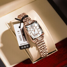 (EU-785 rose gold white steel belt model (EU standard)) Brand Premium Small Square Women Watch, New Waterproof Quartz Wristwatch