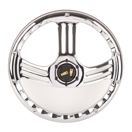 Chrome 3-Spoke Wood Wheel 14in