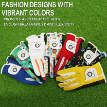 AMRTA Kids Golf Gloves Left Right Hand for Junior Quick Dry (Yellow, S)